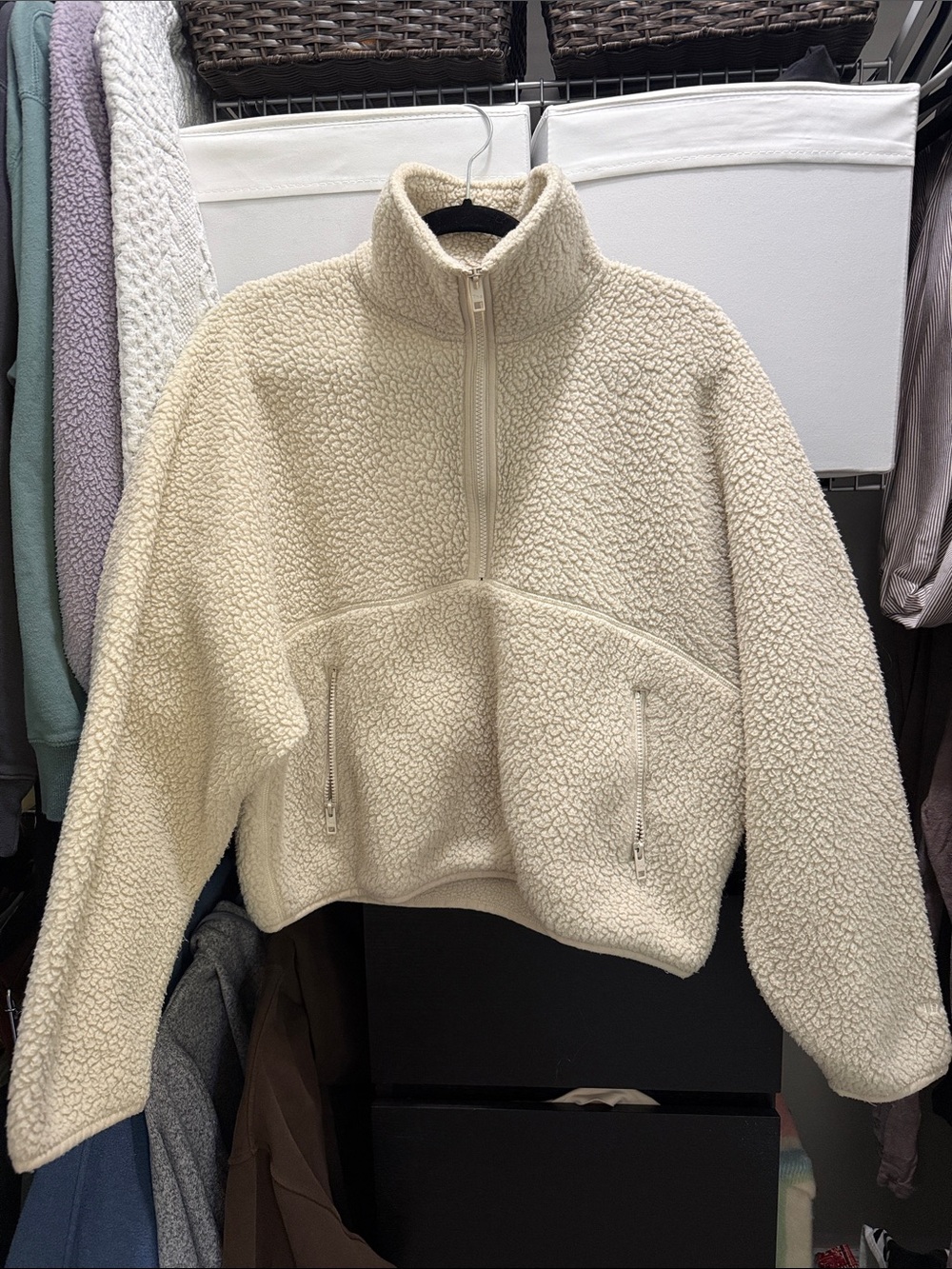 TNA Cozy Cream Sherpa Half-Zip Jacket